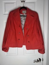 EUC FACONNABLE Women&#39;s Sz Med Nautical Red Double-Breasted Lined Jacket ... - $46.74