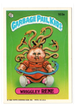 1986 Topps Garbage Pail Kids Wriggley Rene #103a Sticker Card GPK Series 3 EX - $2.48