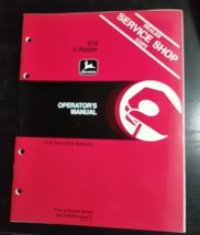 John Deere Operator&#39;s Manual for 910 V-Ripper New NOS OM-A38769 - £11.03 GBP
