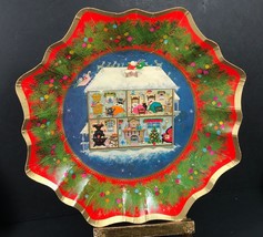 Vintage Hallmark Christmas paper bowl, Mid Century Modern Kitsch retro - $25.47