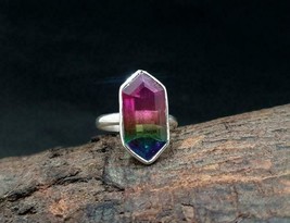 925 Sterling Silver Certified Handmade Watermilon Tourmaline Valentine Gift Ring - £58.94 GBP