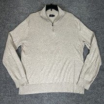 J. Crew Sweater Mens Large Gray Harbor Merino Wool Quarter Zip Pullover ... - $20.10