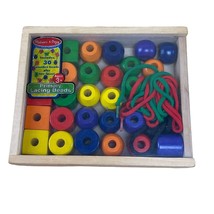 Melissa And Doug Primary Lacing Beads with 30 Beads 3 Laces - $9.89