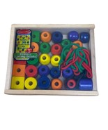 Melissa And Doug Primary Lacing Beads with 30 Beads 3 Laces - £7.77 GBP