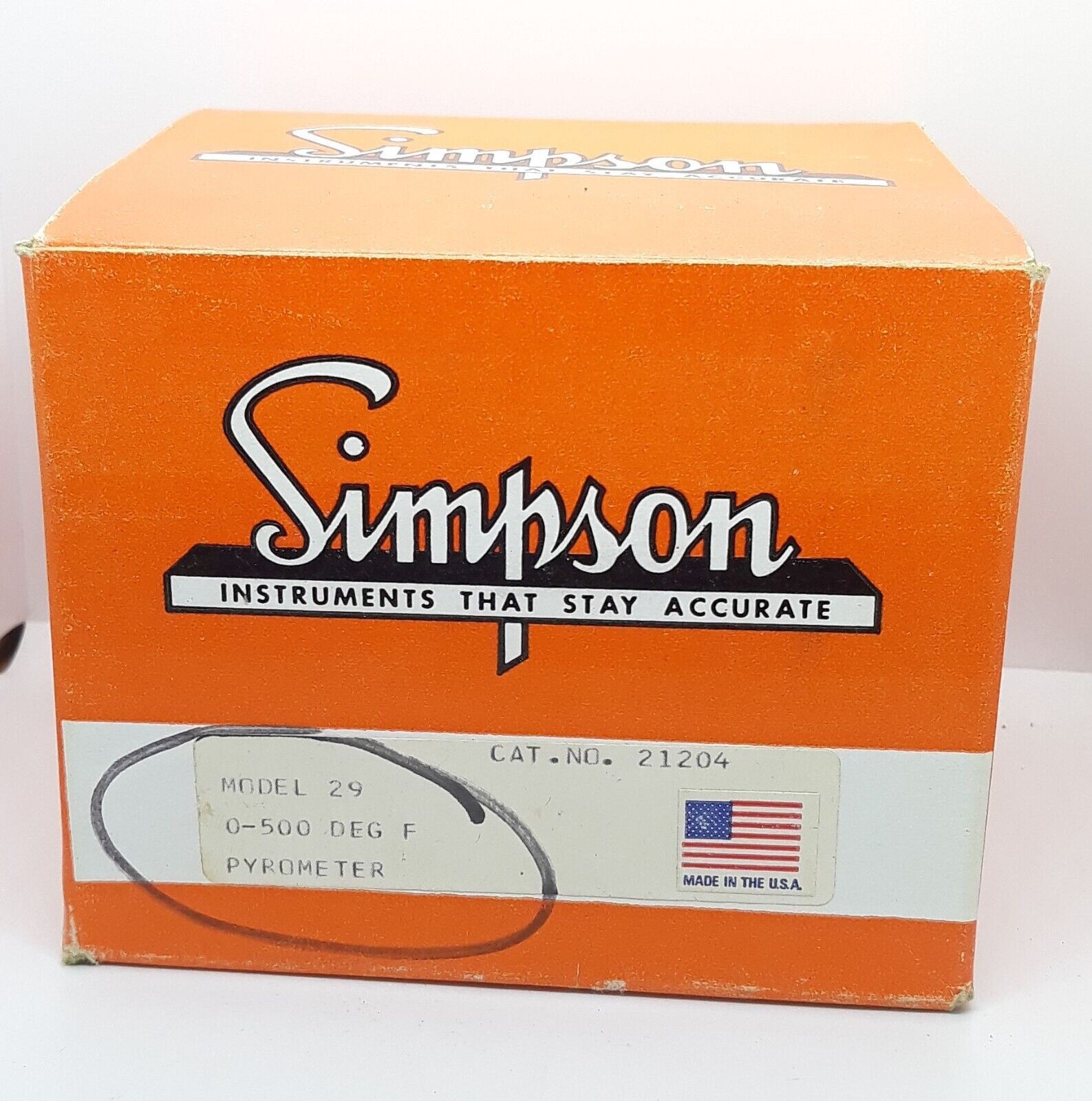 Simpson Model 29 Pyrometer 0-500 Deg. Farenheit Cat.#21204 - $29.99