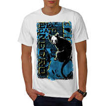 Wellcoda Gato Negro Creepy Cat Mens T-shirt, Witch Graphic Design Printed Tee - £14.87 GBP+