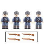 WW1 World War I French Soldiers Custom 4 Minifigure Sets - £9.97 GBP