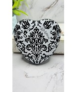 Brighton Black White Heart Shaped Tin Canister Jewelry Box Quote Inspired - $182.52 MXN