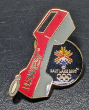 USWEST 2002 Salt Lake - Red Lineman&#39;s Test Phone - Olympic Lapel/Hat Pin Badge - £15.02 GBP