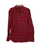 Banana Republic Red Plaid Flannel Button Up Shirt Top Mens Size Large - $16.00