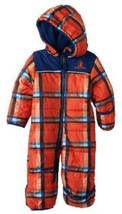 Boys Snowsuit 1 Pc Pram Hooded Rugged Bear Red Plaid Winter-size 3/6 months - $38.61