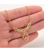 Women Phoenix Bird Necklace Origami Pendant Stainless Steel Chocker Chai... - £2.96 GBP