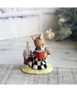 Courtly Figurine Country Mouse Whimsy Check Décor Black and White Check ... - $49.00