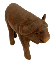Primitive Hand Carved Wooden Tribal Musk Ox Figurine - £7.43 GBP
