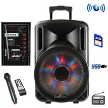 beFree Sound 12 Inch 2500 Watt Bluetooth Portable Party PA Speaker With Illumin - £141.82 GBP