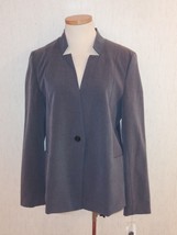 NWT $180 RV Amanda + Chelsea Inverted Collar Lined Gray Poly Blend Blaze... - $19.79