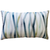 Wandering Lines Deep Sea Throw Pillow 14x24, with Polyfill Insert - £43.46 GBP
