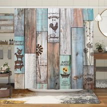 Witzest Farmhouse Rustic Shower Curtain Set Vintage Country Shower Curtains for  - £22.10 GBP