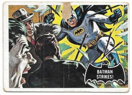 Batman Trading Card #12 Batman Strikes! Comic Art Series 1966 Topps Black Bat - £0.77 GBP