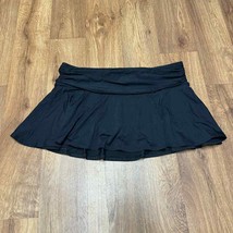 Lands End Womens Solid Black Swim Skirt Attached Brief Ruched Flirty Siz... - $27.72
