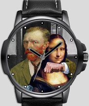 Art Legend Funny Van Gogh Vs Mona Lisa Unisex Trendy Wrist Watch UK FAST - £43.16 GBP