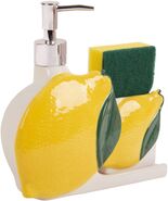 Figural Lemons Soap Pump With Holder With Sponge - $40.54