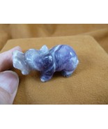 Y-HIP-589 Purple Amethyst Crystal HIPPO Hippopotamus Gemstone figurine g... - $371.09 MXN