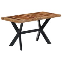 vidaXL Natural Wood Dining Table for Six with Brown Finish, Extendable - $268.49