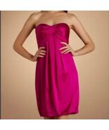 Nicole Miller Sz 8 Hot Pink Strapless Satin Cocktail Midi Lined Dress Ba... - $140.00