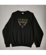 Guess Products Usa Womens Sweatshirt Top Logo Size L Polyester Blend Black - $34.68