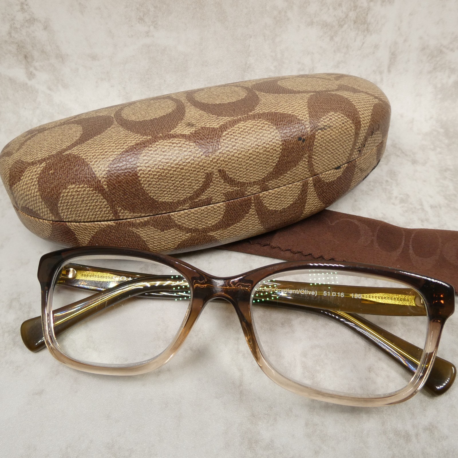 Coach Womens Olive Brown Gradient Eyeglasses FRAMES w/ Case - HC6089 51-16-135 Item image 2