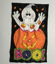 Boo Ghost Applique Standard Outdoor Garden House Flag by Evergreen - £10.25 GBP