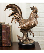 Ebros Decorative Large Rustic Country Farm Rooster Bronze Electroplated ... - £112.52 GBP