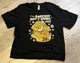 VANS The Sweetest Gift Is Giving Gingerbread House MEN&#39;S Black T-Shirt S... - $9.27