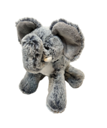Aurora Very Soft Plush Gray White Elephant Trunk Up with Tusks Stuffed A... - £9.98 GBP
