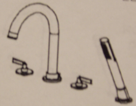 DXV D3510590C.144 PERCY Lever Handles Tub Faucet w Hand Shower , Brushed... - $395.00