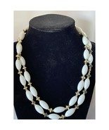 Bead Necklace White Silver Gold Womens Ladies Girls Fashion Jewelry 18&quot; - $188.28 MXN