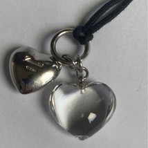 Baccarat crystal Double heart Clear necklace choker B-MINE Be Mine Penda... - £105.55 GBP