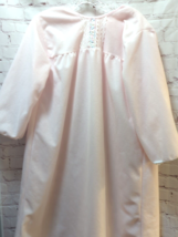 Carole Nightgown Small-Medium pink fleece lace open back snap access hos... - £19.32 GBP