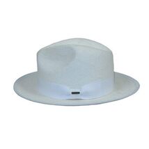 Men's Bruno Capelo Genuine Straw Hat Snap Brim Fedora PANAMA PM593 White image 2