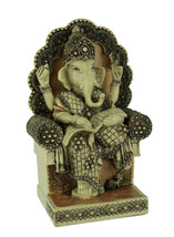 Zeckos Lord Ganesha Sitting On Throne Reading Secret Scripture Statue - £27.54 GBP