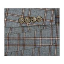 Mens Suit RENOIR English Plaid Window Pane Stretch Slim Comfort 293-7 Gray Brown image 7