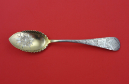 Leaf by S.H. Baynard Sterling Silver Ice Cream Spoon GW  Brite-cut 5 3/4&quot; - £99.84 GBP