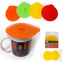 2 Pc Silicone Leakproof Cup Cover Coffee Tea Sealing Mug Wrapping Lid To... - £16.77 GBP