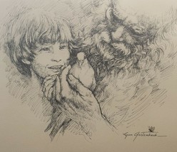 Rare Lynn Gertenbach Art Print - Grandfather &amp; Grandson holding a Dove -... - £254.48 GBP