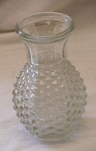 Pineapple Clear Glass Vase FTD Diamond Point Pressed Glass - £11.67 GBP