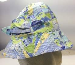 GYMBOREE Bucket Hat Cap Bow Blue Green Seaside Size Small Medium 3-4 Years Girl - £9.64 GBP