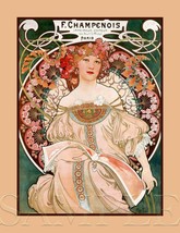8.5x11 Vintage Alphonse Mucha 1898 Fine Art Nouveau Print Picture Poster Women - £9.72 GBP