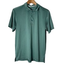 Adidas Golf Men Polo Shirt Size M Green Logo on Sleeve Striped Short Sle... - $13.85