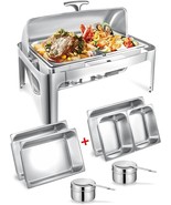 13QT Roll Top Chafing Dishes for Buffet: Catering Food Warmer for Partie... - $157.74 CAD